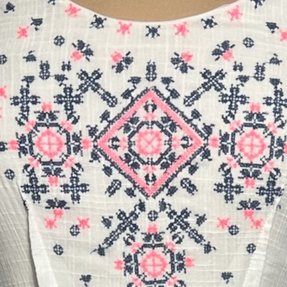 Anthropologie Holding Horses needlepoint embroidered cotton high low dress 2 - Picture 5 of 15